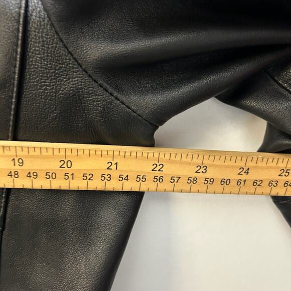 Vintage Wilson Leather Maxima Pink Lining Black Button Up Coat Jacket Women’s L - Picture 8 of 9